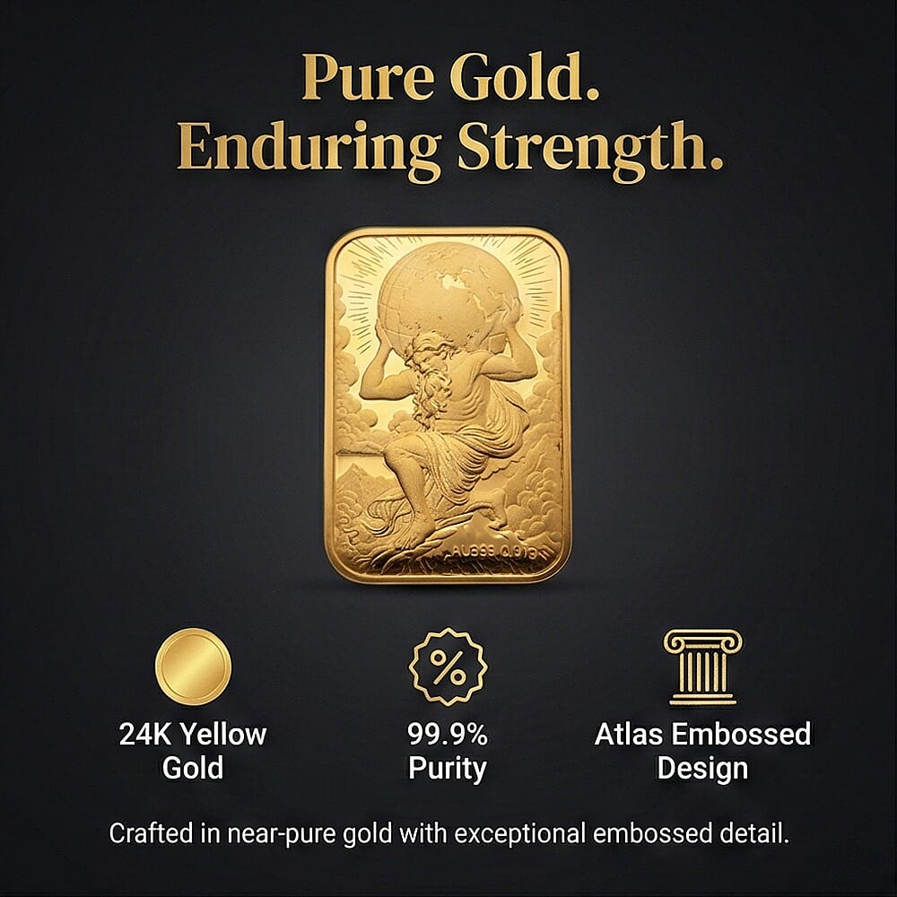24K Yellow Gold (99.9% Purity) Atlas Embossed Collectable