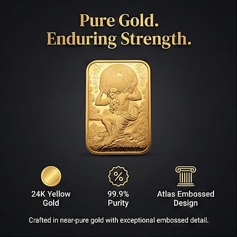 24K Yellow Gold (99.9% Purity) Atlas Embossed Collectable