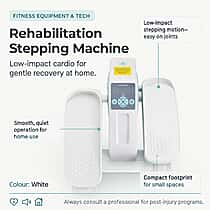 LIVEMORE Motorised Pedal Stepper Exerciser with LCD Monitor Remote Control and 3 Speed Modes - White