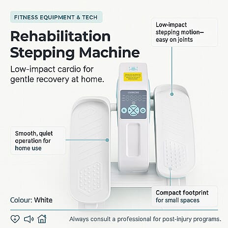 LIVEMORE Electric Stepper with LCD Display & Remote - White