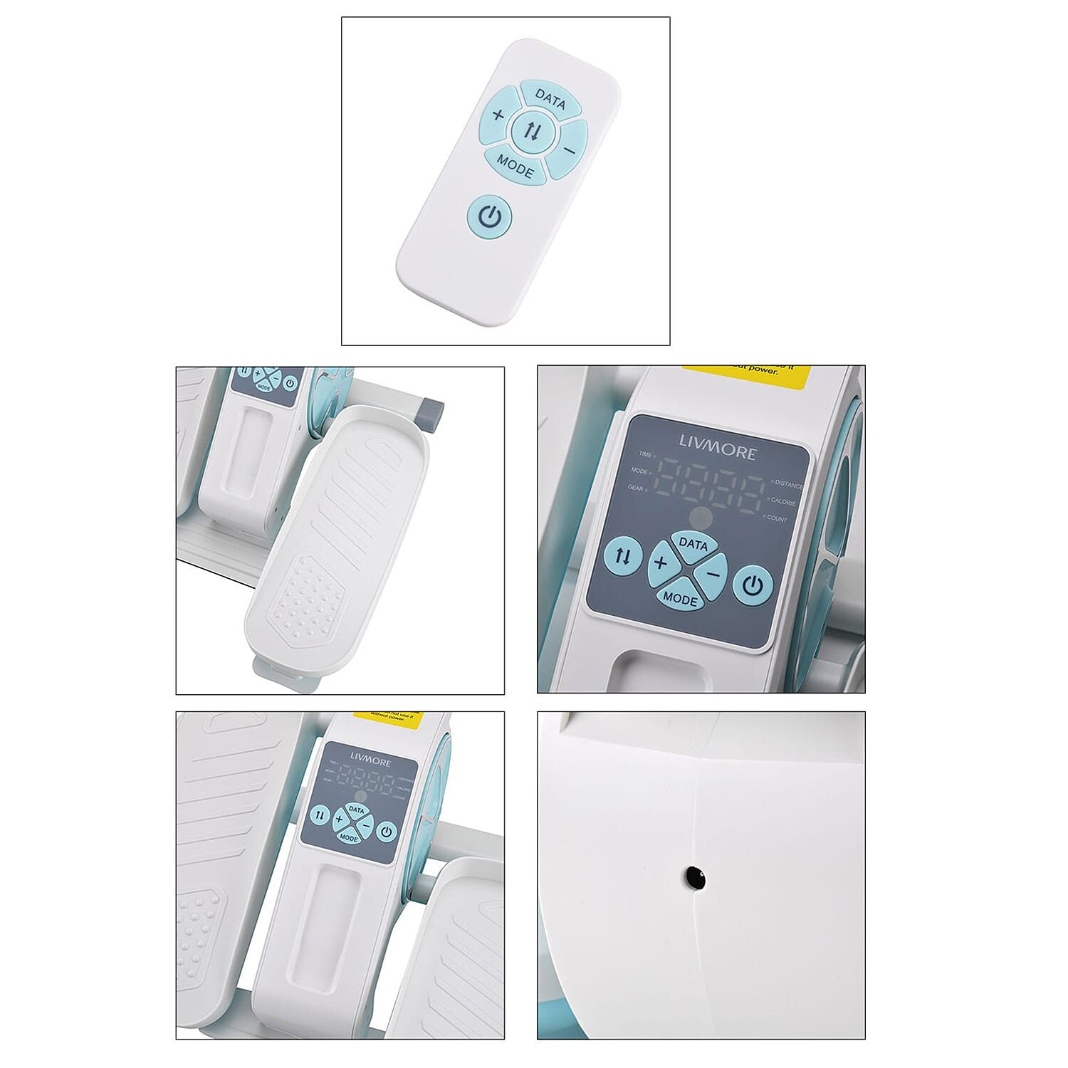 LIVEMORE Electric Stepper with LCD Display & Remote - White