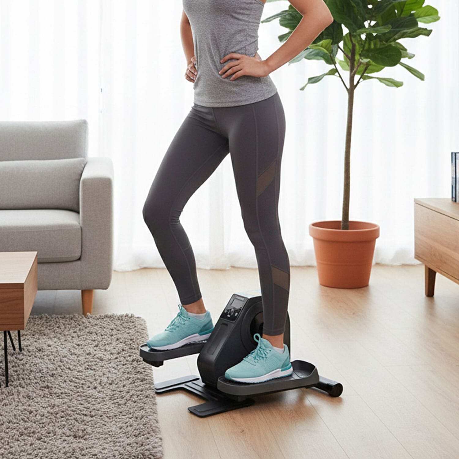 LIVEMORE Electric Stepper with LCD Display & Remote - Black