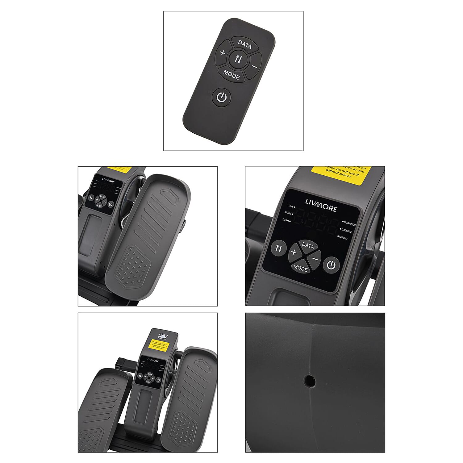 LIVEMORE Electric Stepper with LCD Display & Remote - Black