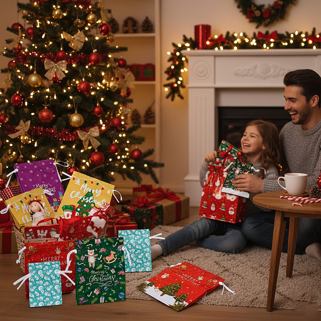 Christmas Essential - Set of 30 Christmas Drawstring Gift Bags