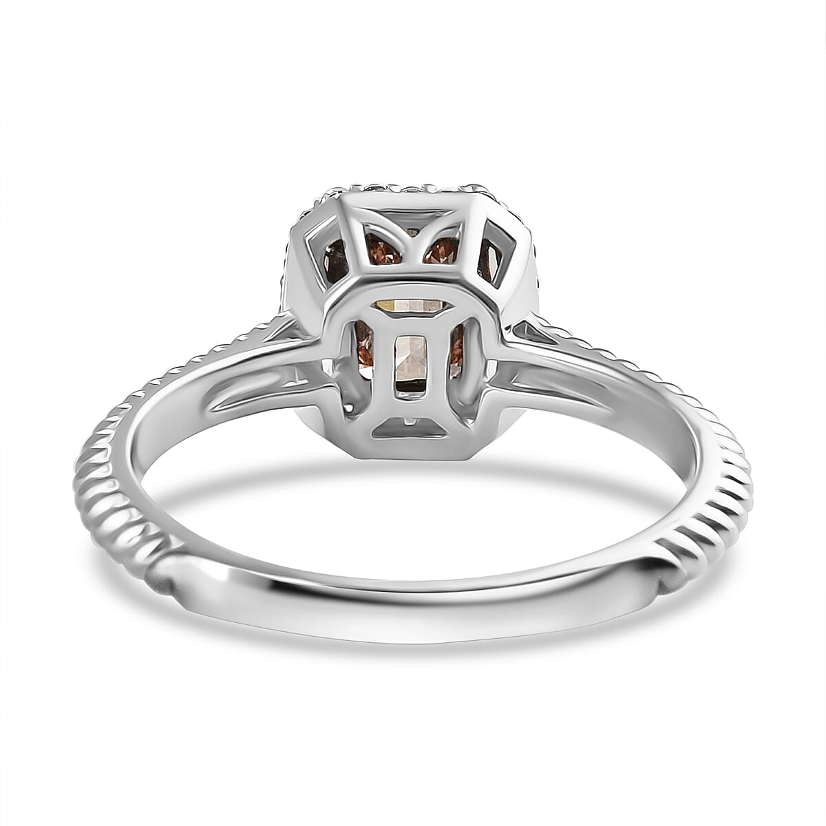 Luxuriant 14K W Gold VS Lab Grown Pink Diamond, Lab Grown Diamond VS Ring, Gold Wt.3.26 Gms  1.100  Ct.