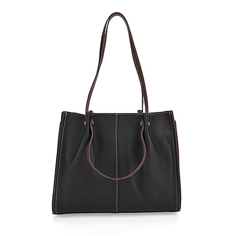 BLACK FRIDAY DEAL - Genuine Leather Tote Bag - Black