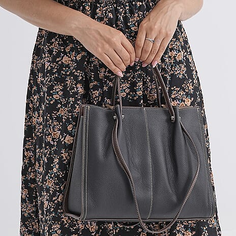 BLACK FRIDAY DEAL - Genuine Leather Tote Bag - Black