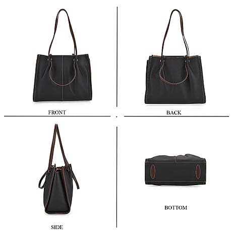 BLACK FRIDAY DEAL - Genuine Leather Tote Bag - Black