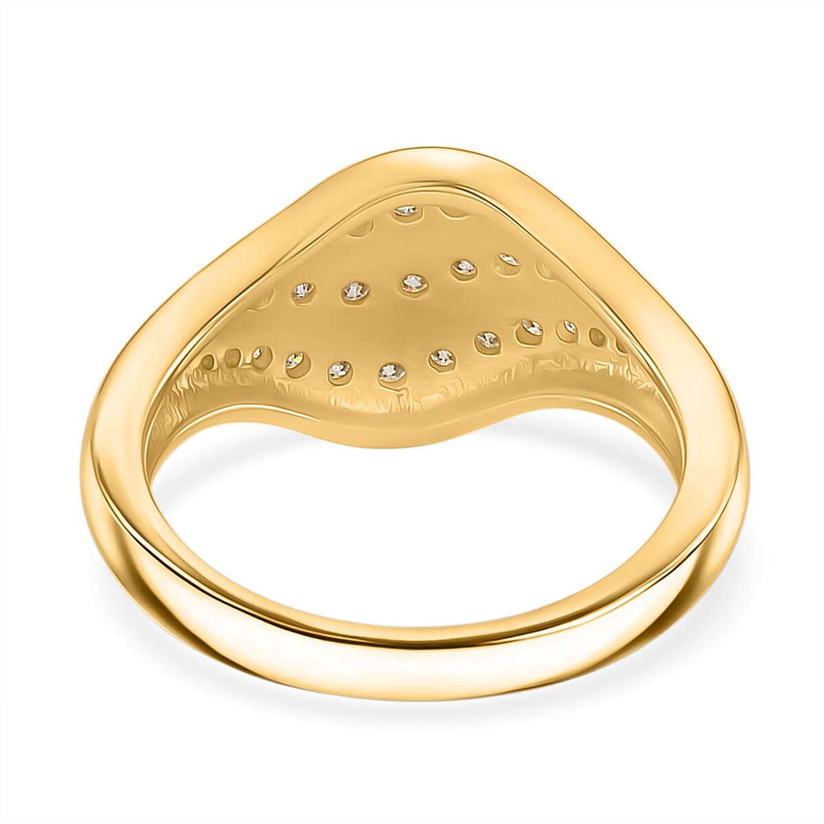 Lucy Q-Flame Collection Moissanite Ring in Two Tone Plated Sterling Silver