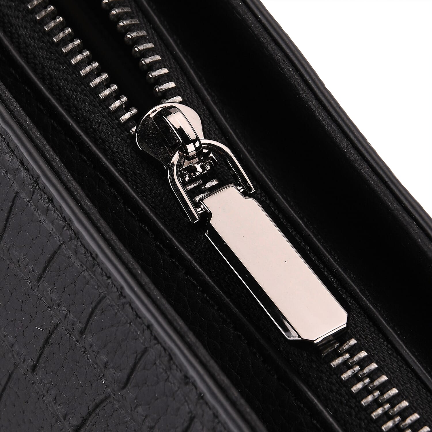 Genuine Leather Patterned Tote Bag (Size 38x12x27 cm) - Black & Black