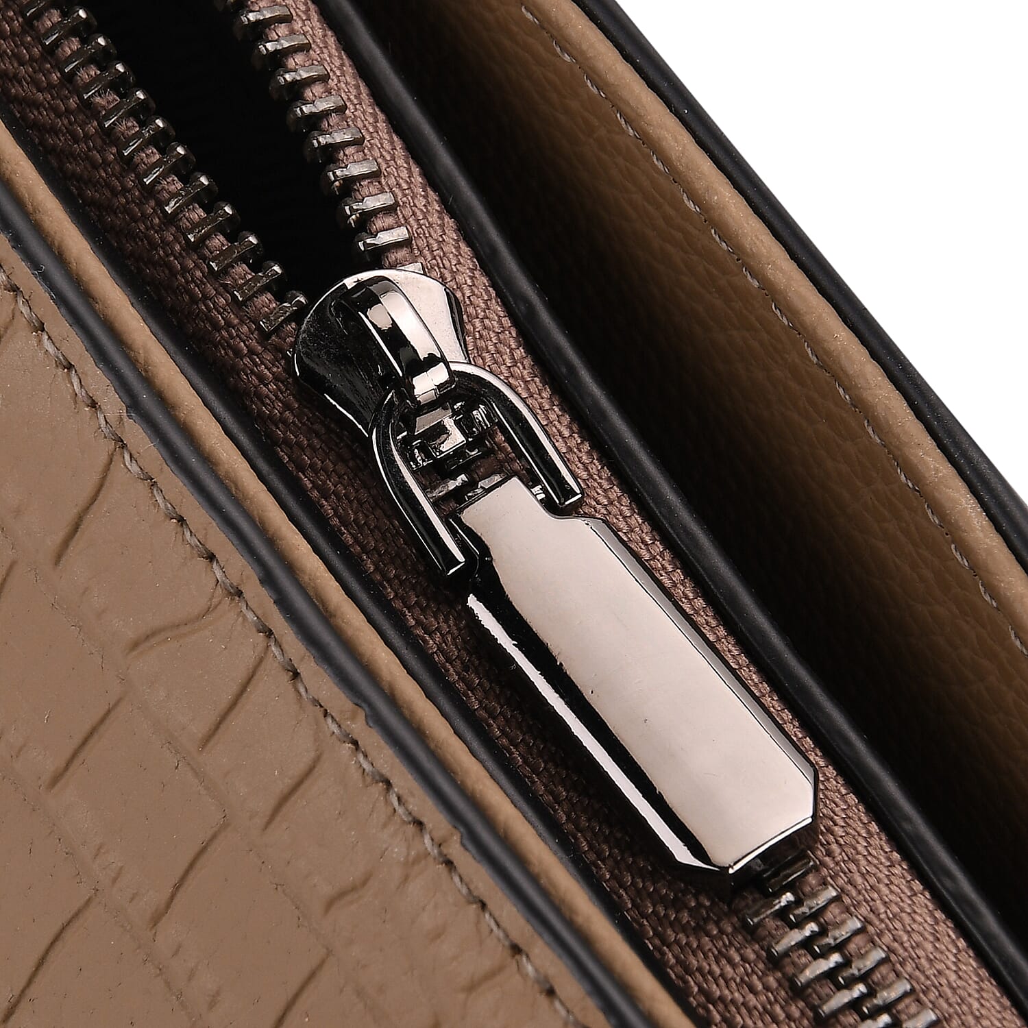 Genuine Leather Patterned Tote Bag (Size 38x12x27 cm) - Grey & Black