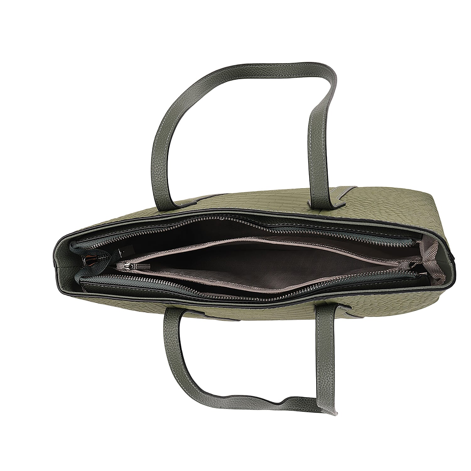 Genuine Leather Classic Tote Bag - Green