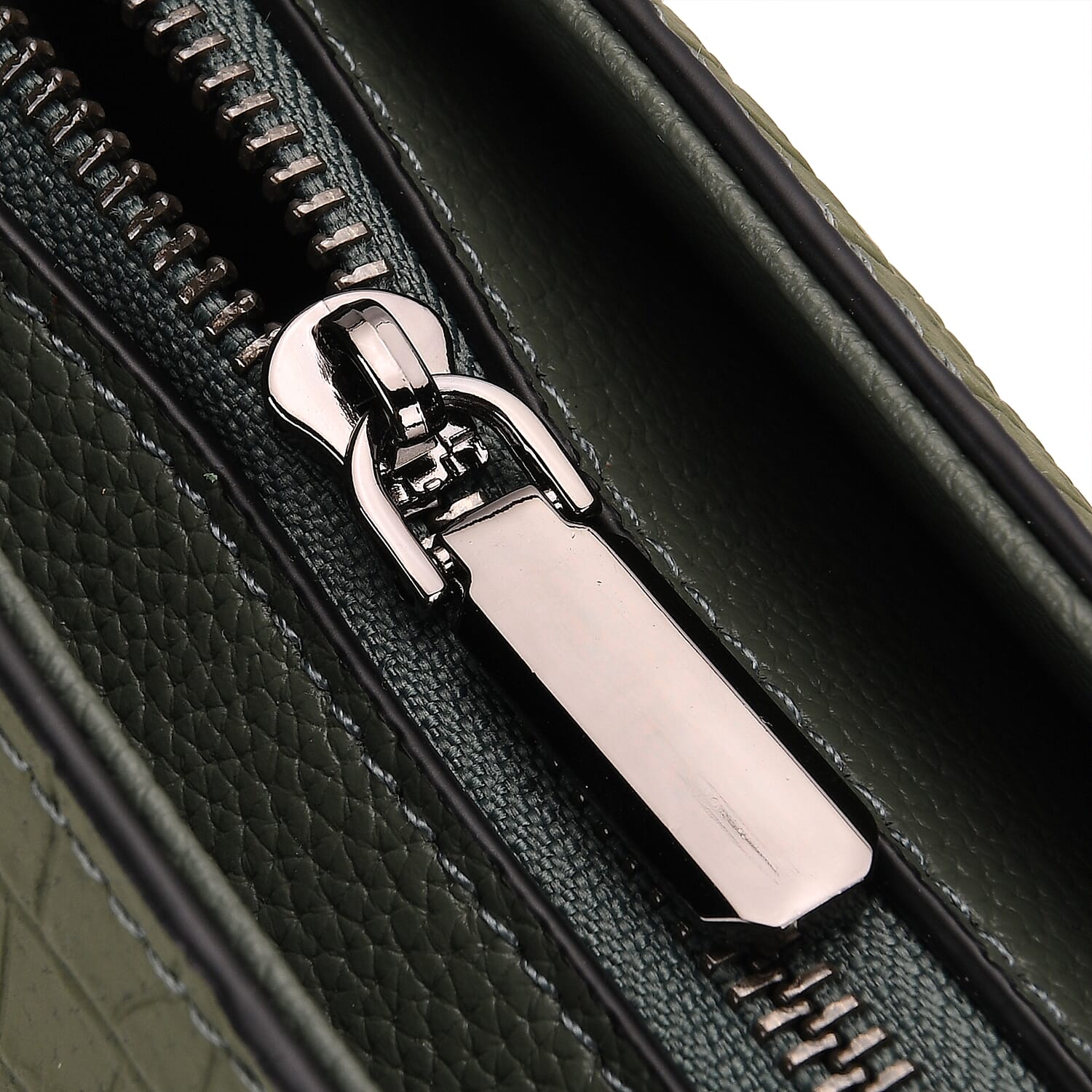 Genuine Leather Classic Tote Bag - Green