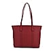 Genuine Leather Patterned Tote Bag (Size 38x12x27 cm) - Burgundy & Black