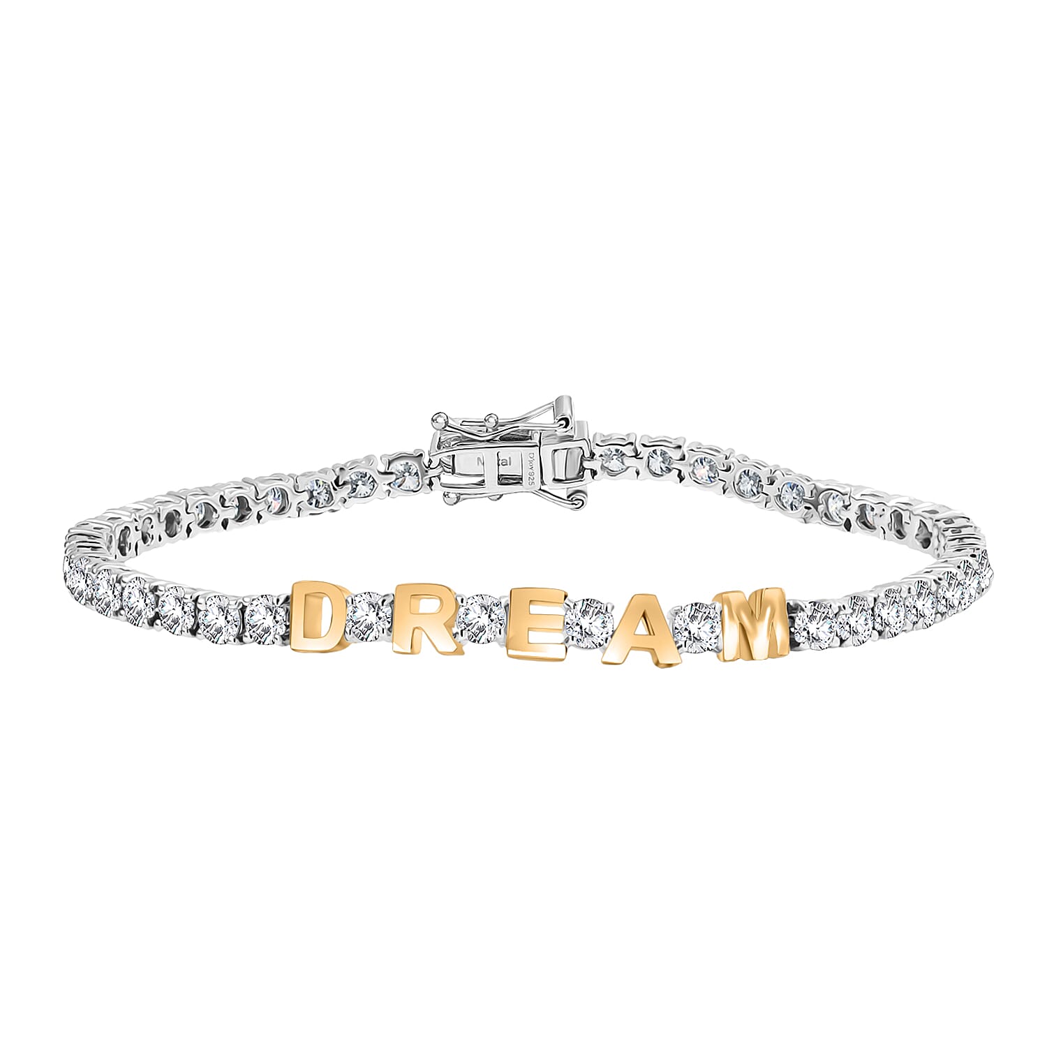 D’joy Moissanite Cluster Bracelet (Size - 7.5) Sterling Silver, Silver Wt.7.5 Gms  6.678  Ct.