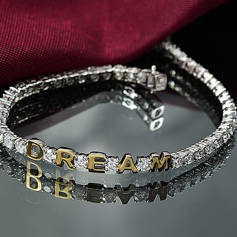 D&rsquo;joy Moissanite Cluster Bracelet (Size - 7.5) Sterling Silver, Silver Wt.7.5 Gms  6.678  Ct.