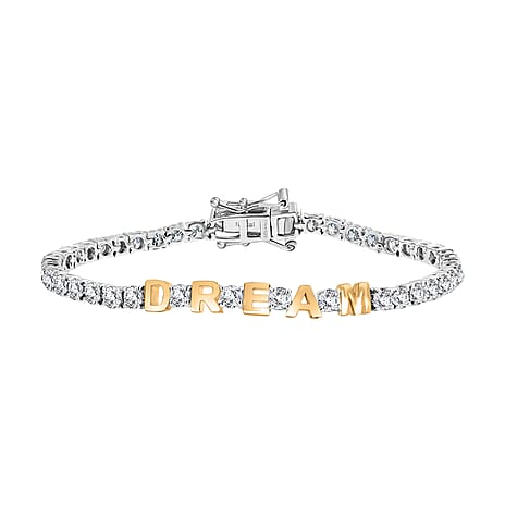 D’joy Moissanite Cluster Bracelet (Size - 7.5) Sterling Silver, Silver Wt.7.5 Gms  6.678  Ct.