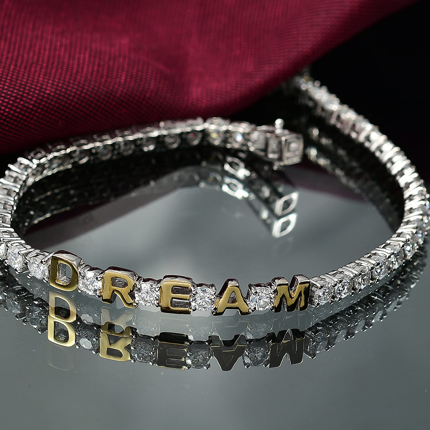 D’joy Moissanite Cluster Bracelet (Size - 7.5) Sterling Silver, Silver Wt.7.5 Gms  6.678  Ct.