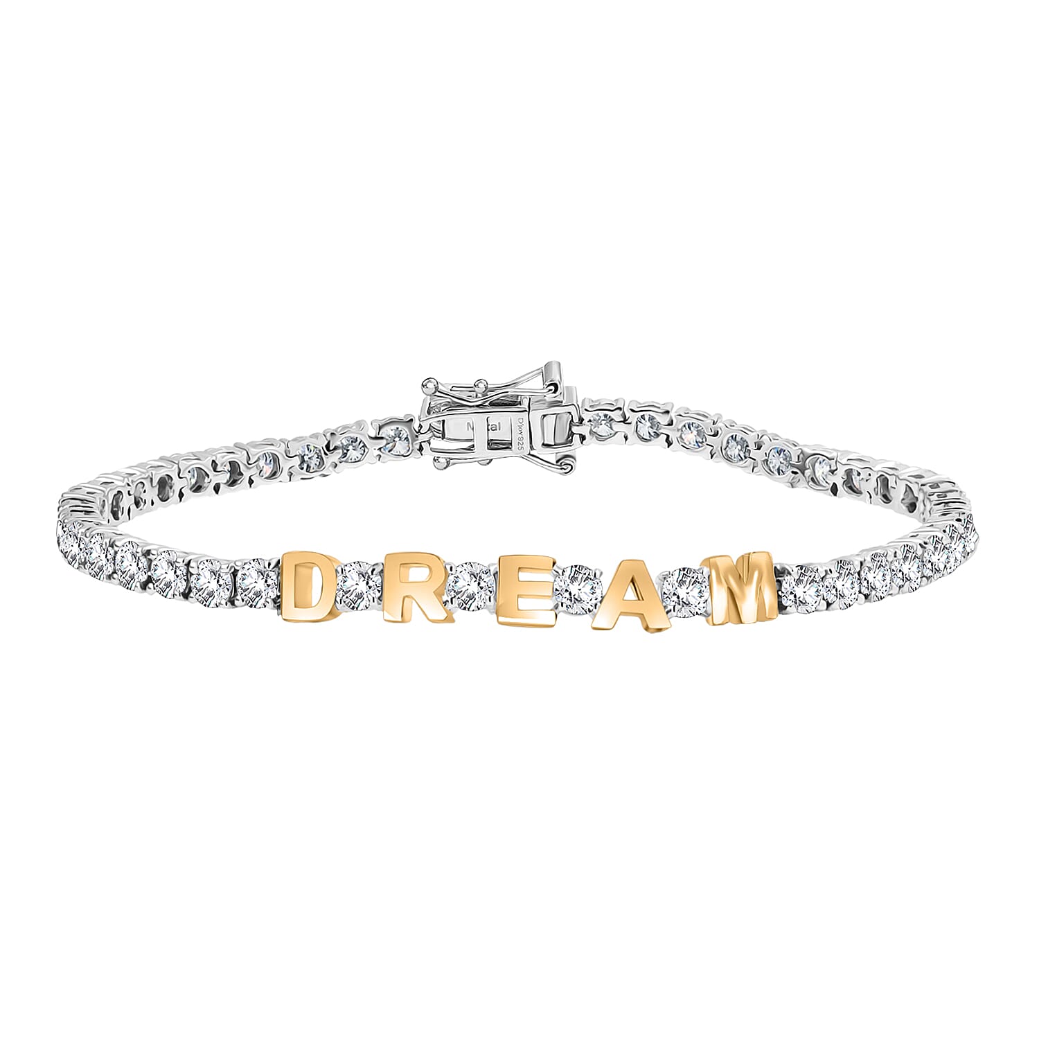 D’joy Moissanite Cluster Bracelet (Size - 7.5) Sterling Silver, Silver Wt.7.5 Gms  6.678  Ct.