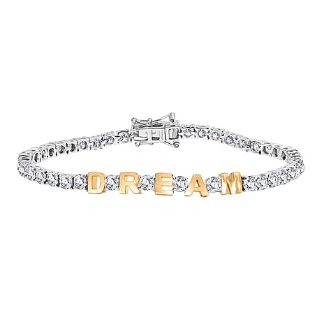 D’joy Moissanite Cluster Bracelet (Size - 7.5) Sterling Silver, Silver Wt.7.5 Gms  6.678  Ct.