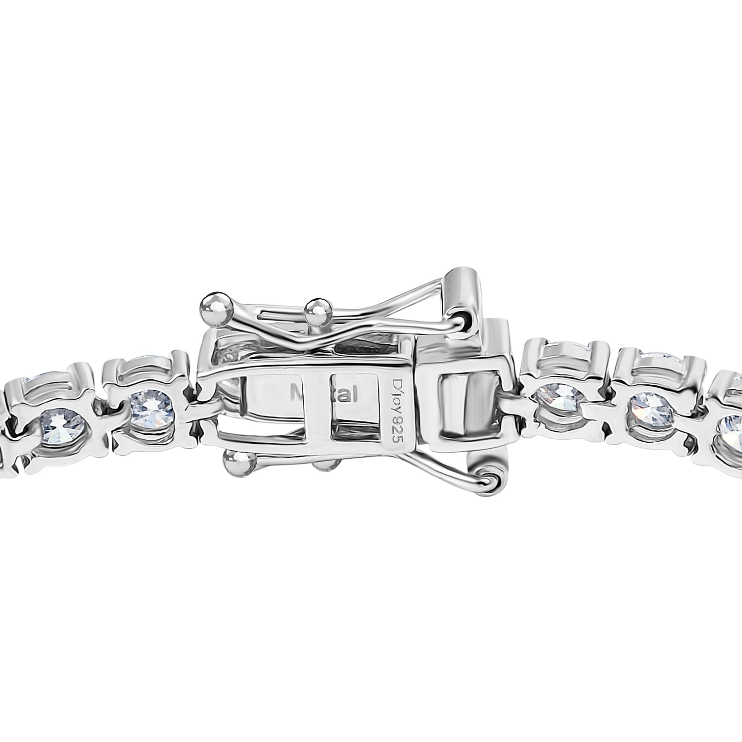 D’joy Moissanite Cluster Bracelet (Size - 7.5) Sterling Silver, Silver Wt.7.5 Gms  6.678  Ct.