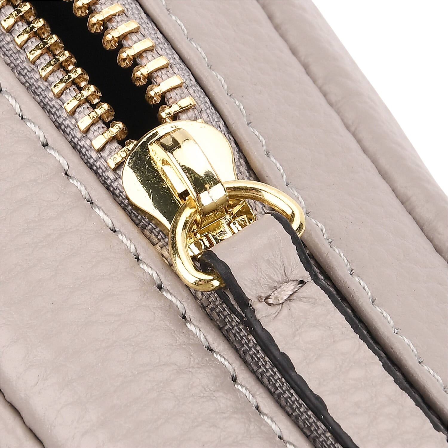 La Marey Genuine Leather Sling Crossbody Bag - Grey