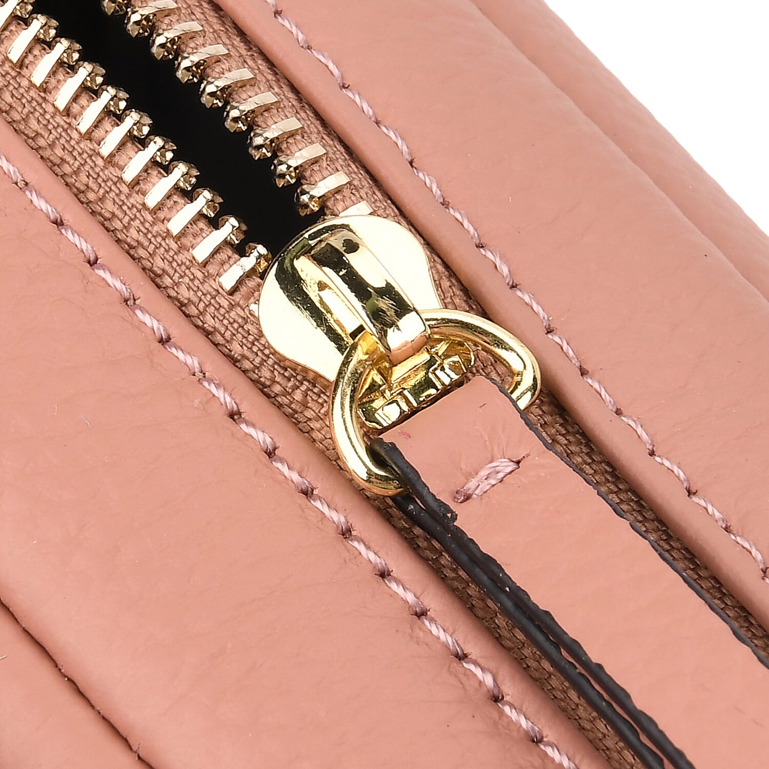 La Marey Genuine Leather Sling Crossbody Bag - Pink