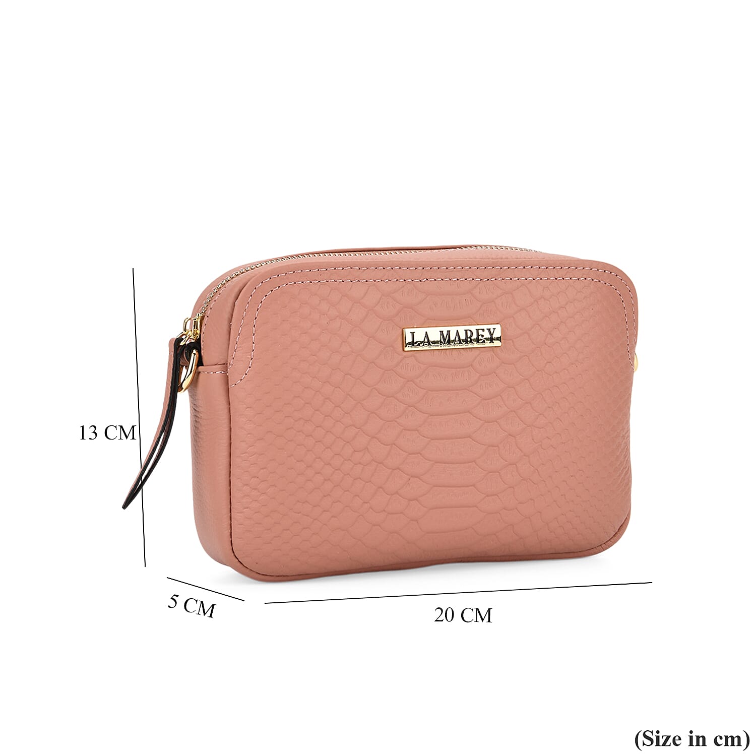 La Marey Genuine Leather Sling Crossbody Bag - Pink