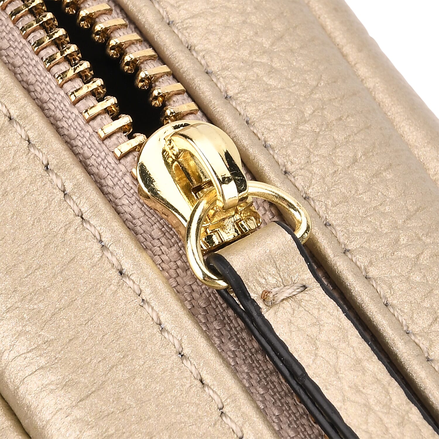 La Marey Genuine Leather Sling Crossbody Bag - Gold