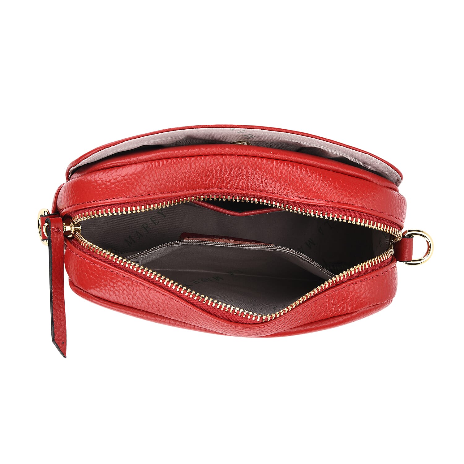 La Marey Genuine Leather Sling Crossbody Bag - Burgundy