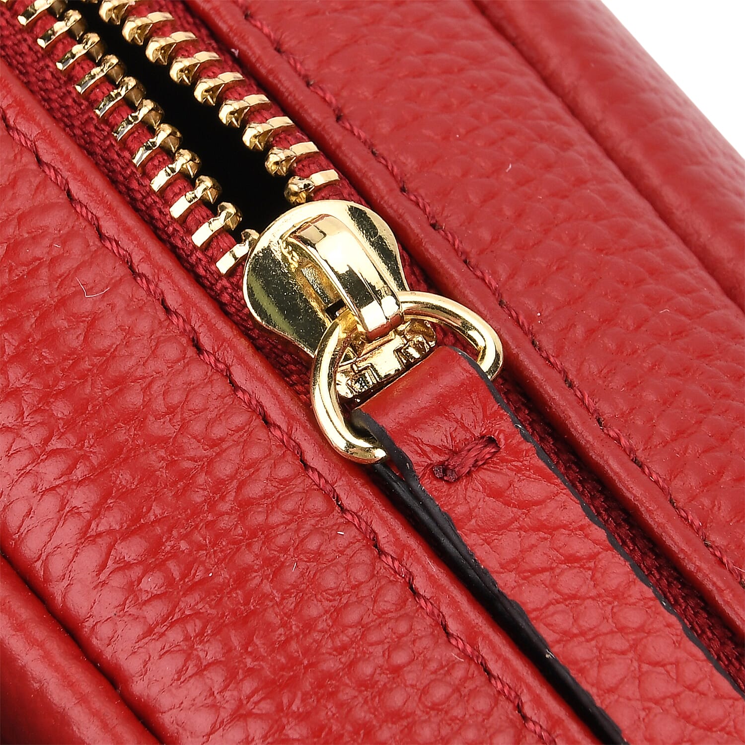 La Marey Genuine Leather Sling Crossbody Bag - Burgundy