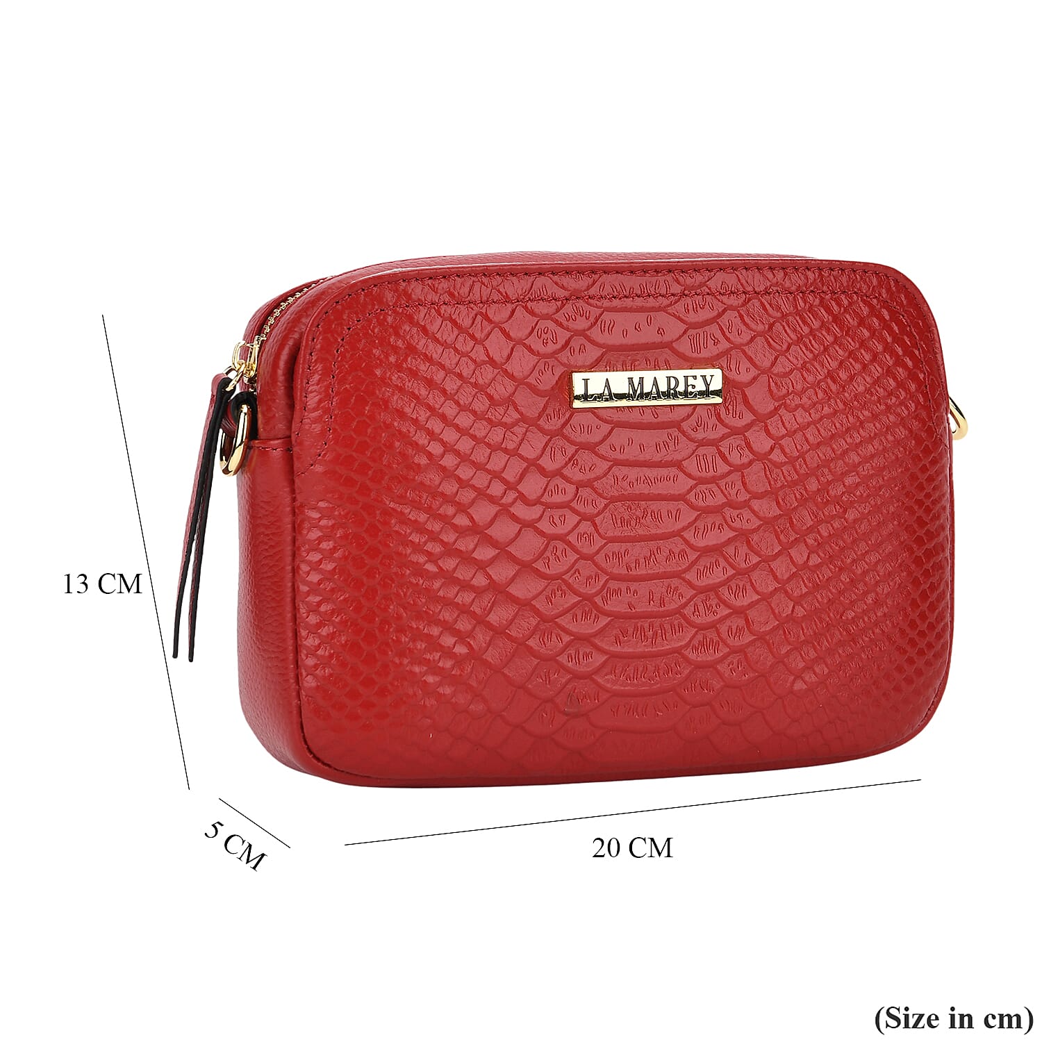 La Marey Genuine Leather Sling Crossbody Bag - Burgundy