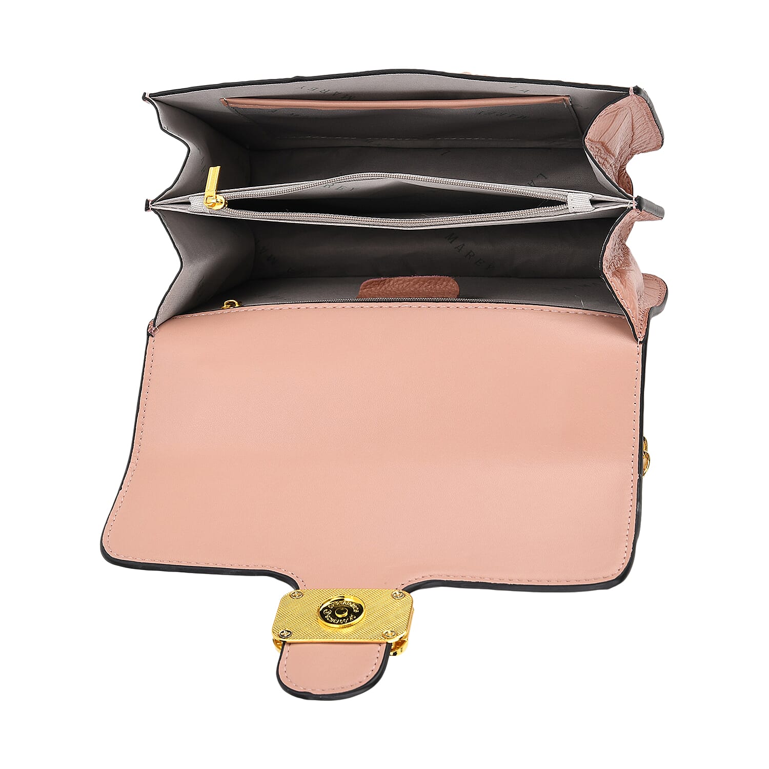 La Marey Genuine Leather Crossbody Bag with Chain Strap (120 cm)  - Pink