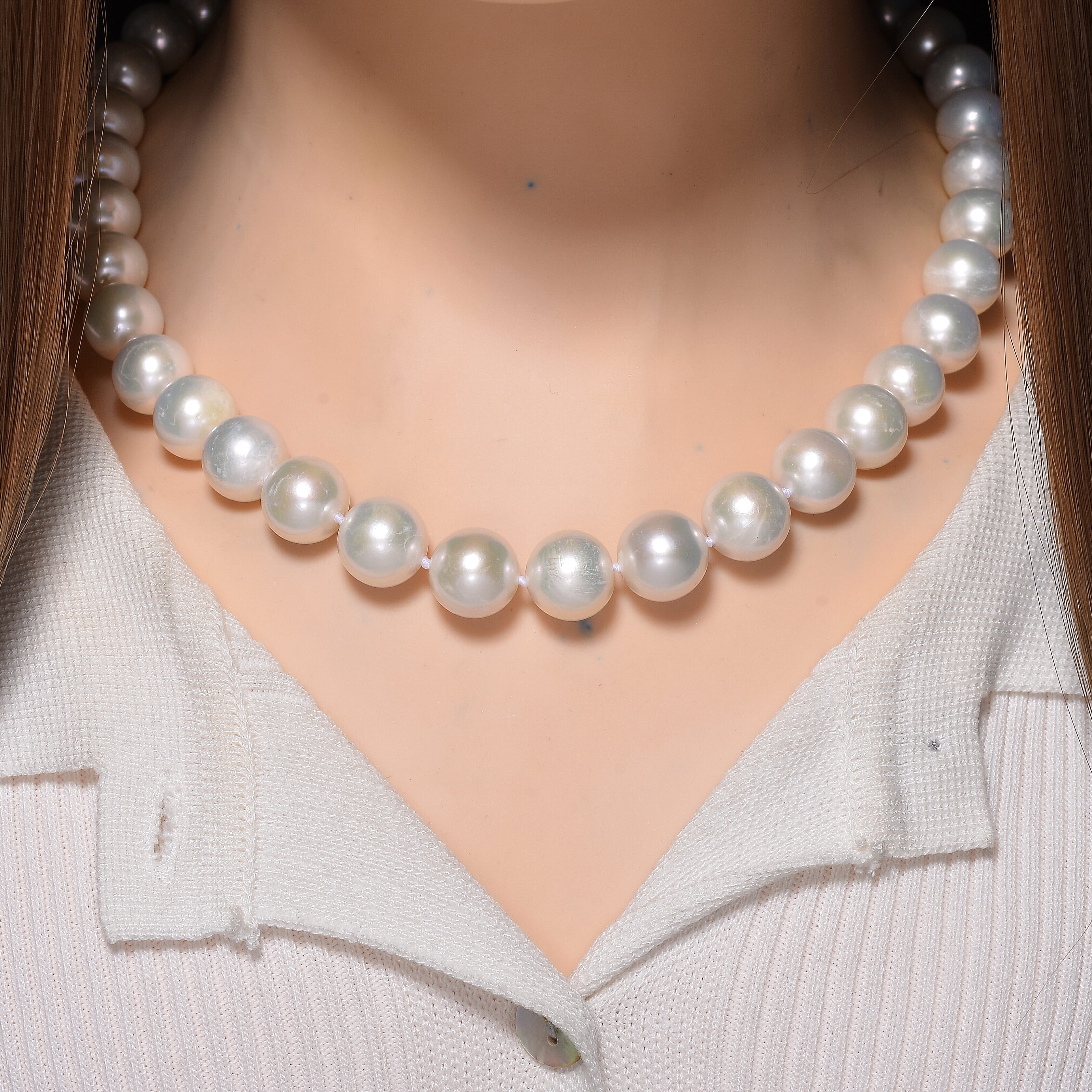 Limited Edition- AAAA Rare Size Edison Pearl  in Yellow Gold Plating Necklace (Size 20) with Magnetic Clasp 465.00 Ct.