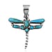 Santa Fe Collection 1.3 Ct. Blue Turquoise Dragonfly Pendant in Sterling Silver