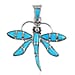 Santa Fe Collection 2.5 Ct. Blue Turquoise Dragonfly Pendant in Sterling Silver