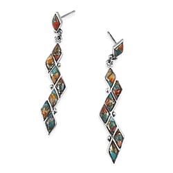 Santa Fe Collection 3.2 Ct. Spiny Turquoise Earring in Sterling Silver