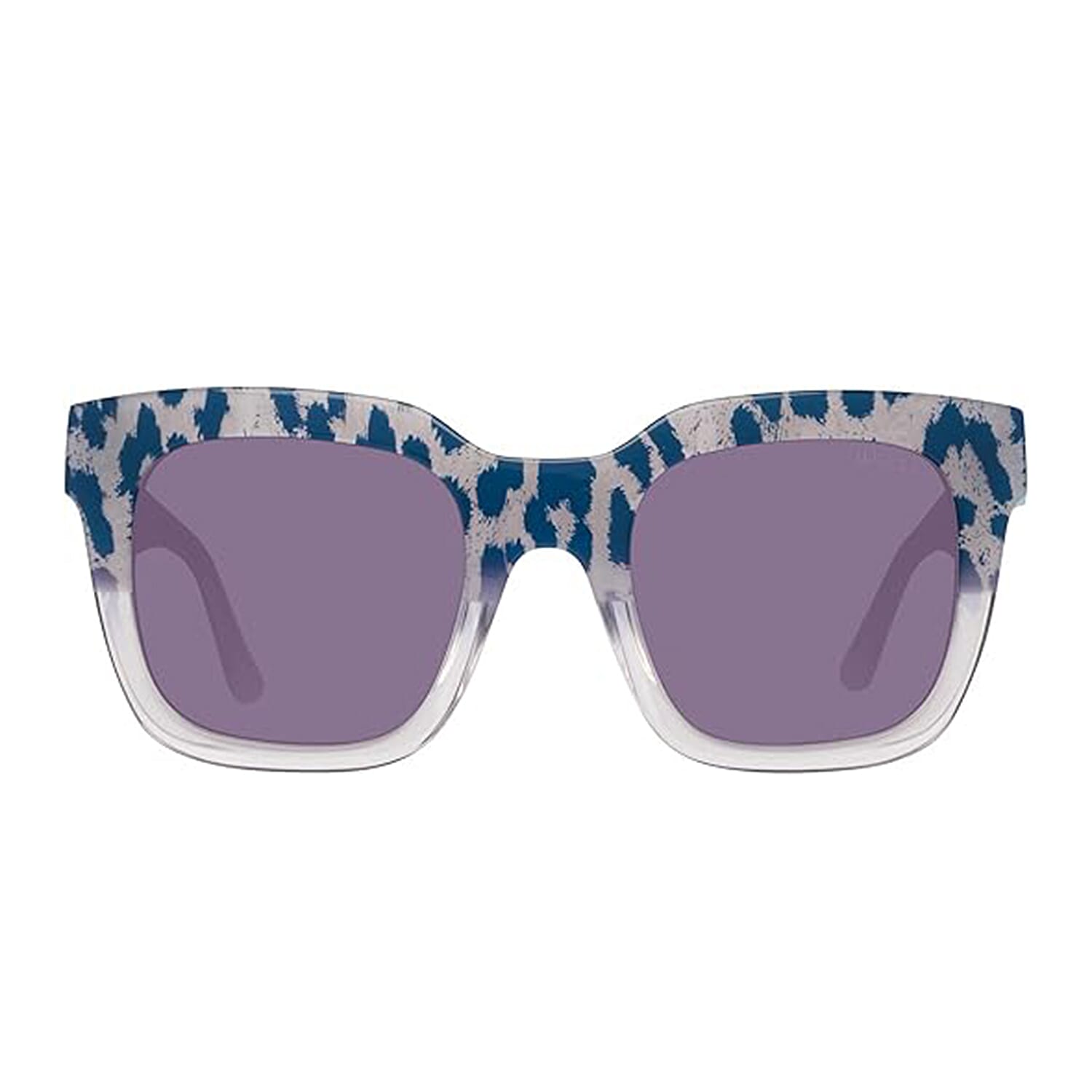 Guess Stylish Crystal Blue Patterned Classic Square Frame Sunglasses - White