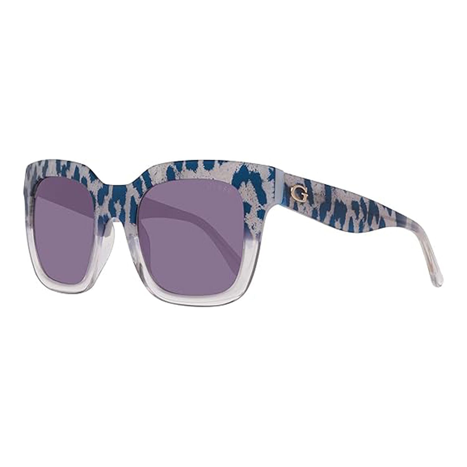Guess Stylish Crystal Blue Patterned Classic Square Frame Sunglasses - White