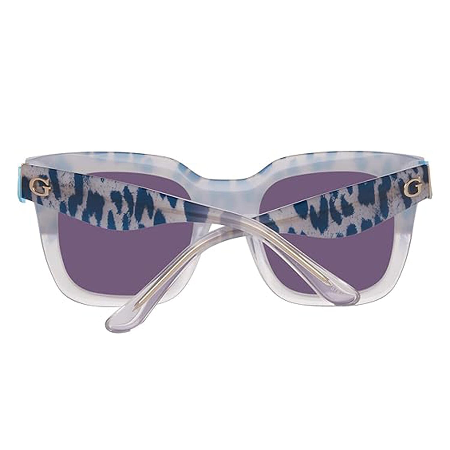 Guess Stylish Crystal Blue Patterned Classic Square Frame Sunglasses - White