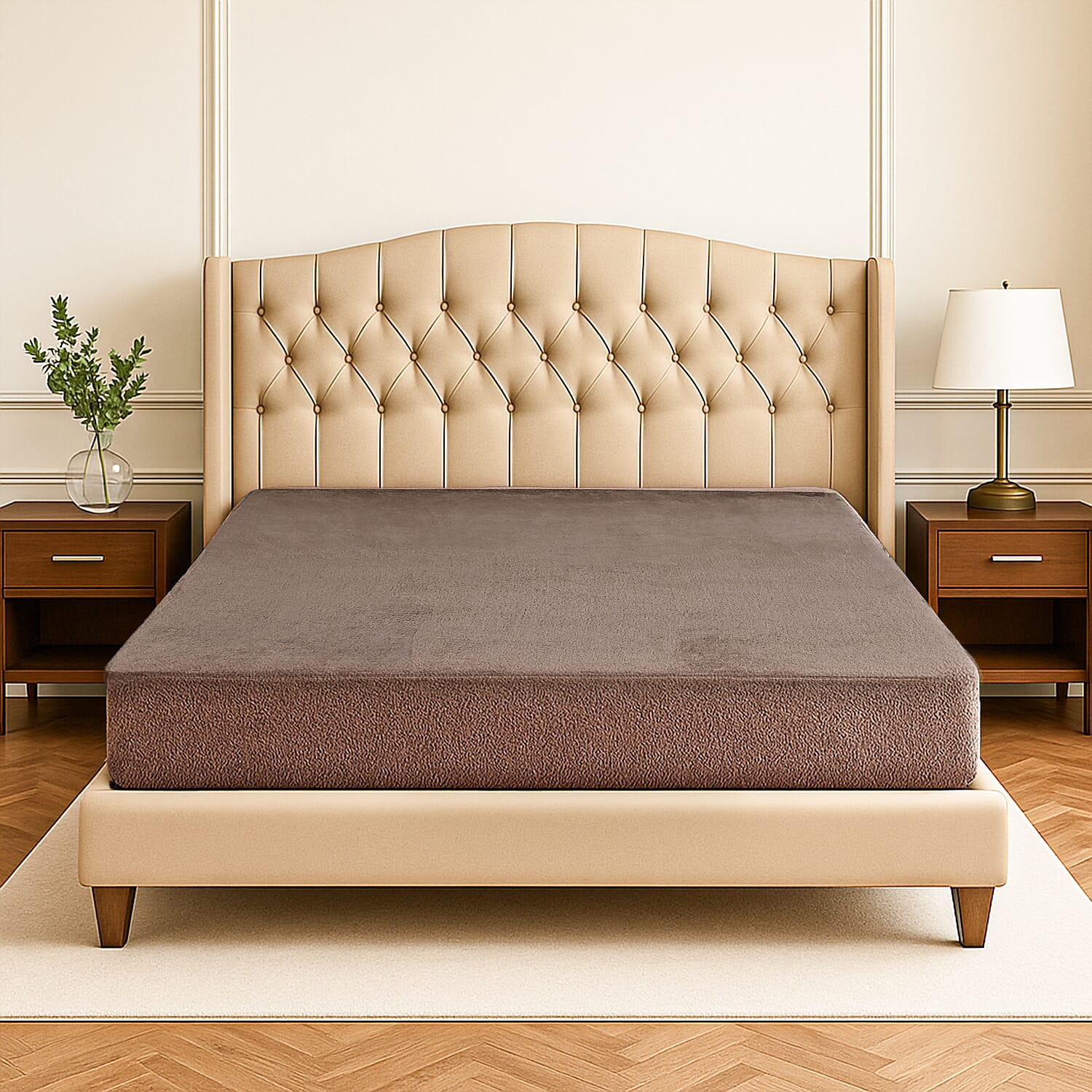 Hush Haven 4 Piece Luxury Teddy Fleece Duvet Cover Set - Inc. 1 Duvet Cover, 1 Fitted Sheet with 2 Pillowcases