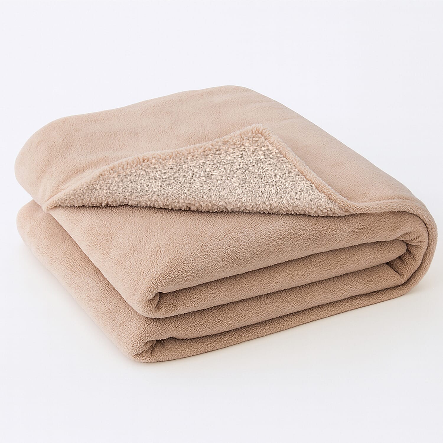 Hush Haven Super Soft Teddy Fleece Throw Single Layer Blanket - Beige