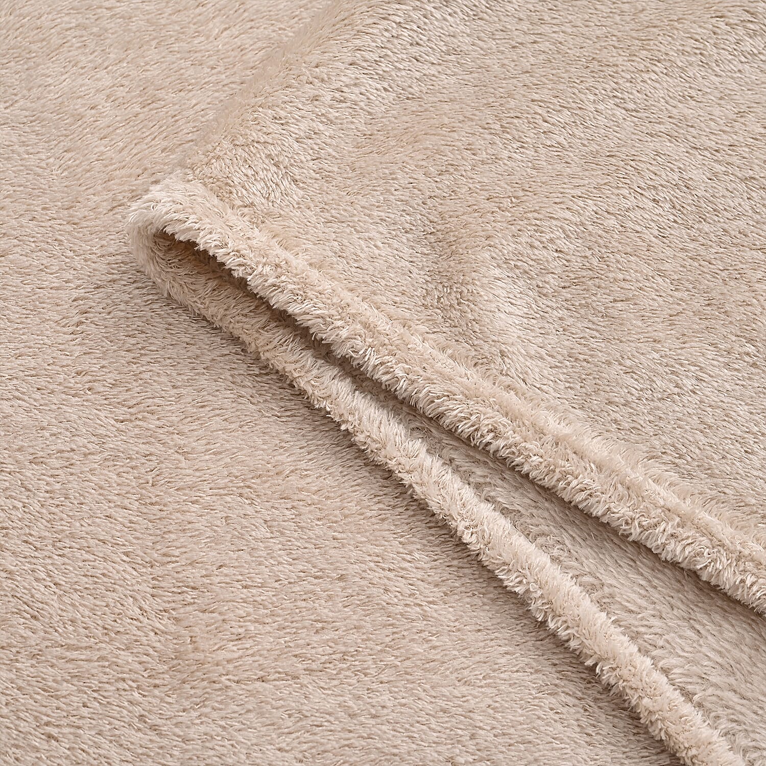 Hush Haven Super Soft Teddy Fleece Throw Single Layer Blanket - Beige