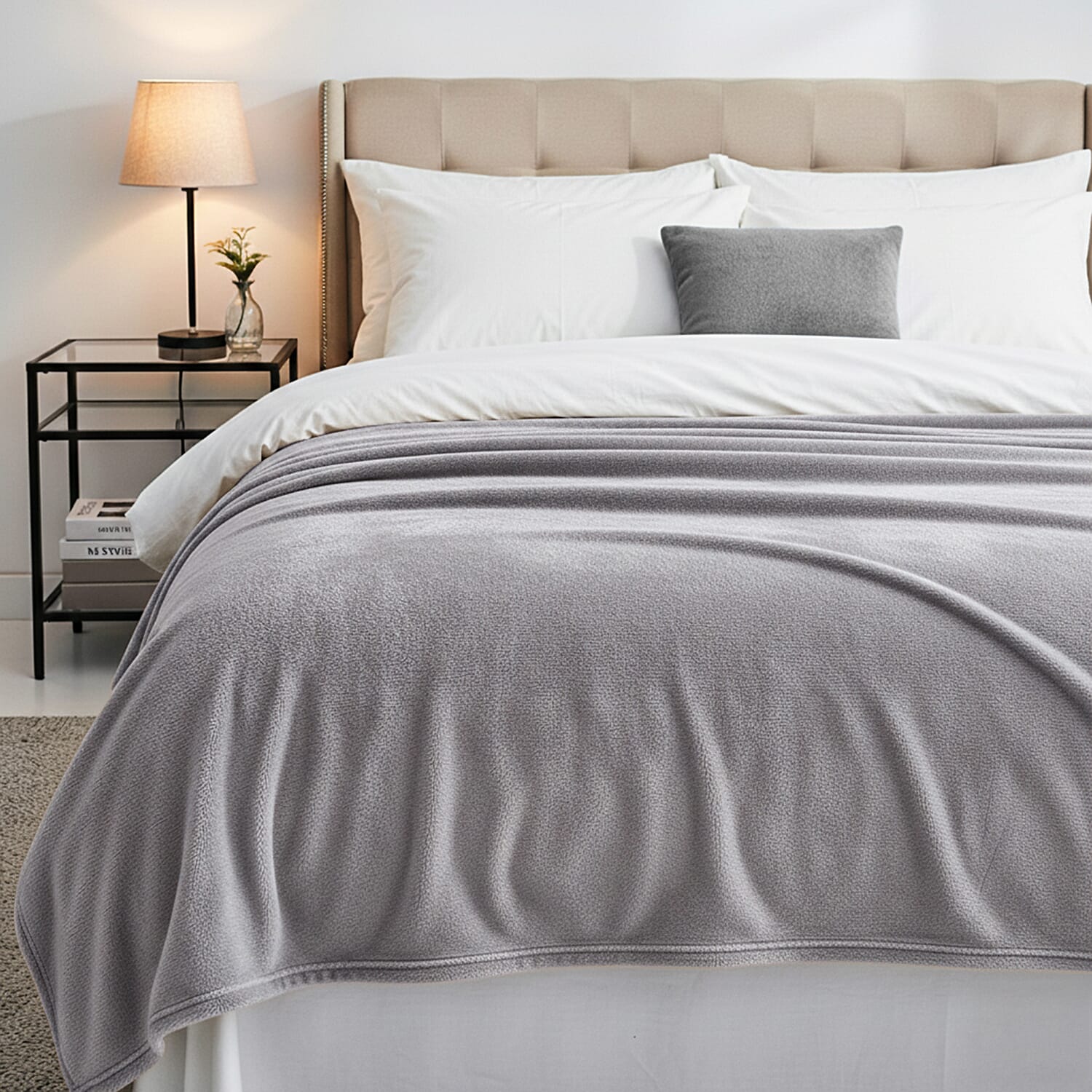 Hush Haven Solid Color Blanket (Size 200x1 cm) - Silver Grey