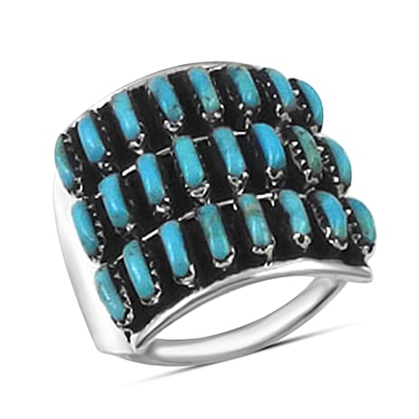 Santa Fe Collection - Blue Turquoise Ring Sterling Silver 2.00 Ct.