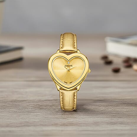 GAMAGES OF LONDON LIMITED EDITION Pure Heart Diamond in Gold Champagne Quartz Watch with Stainless Steel - 5 Year Warranty