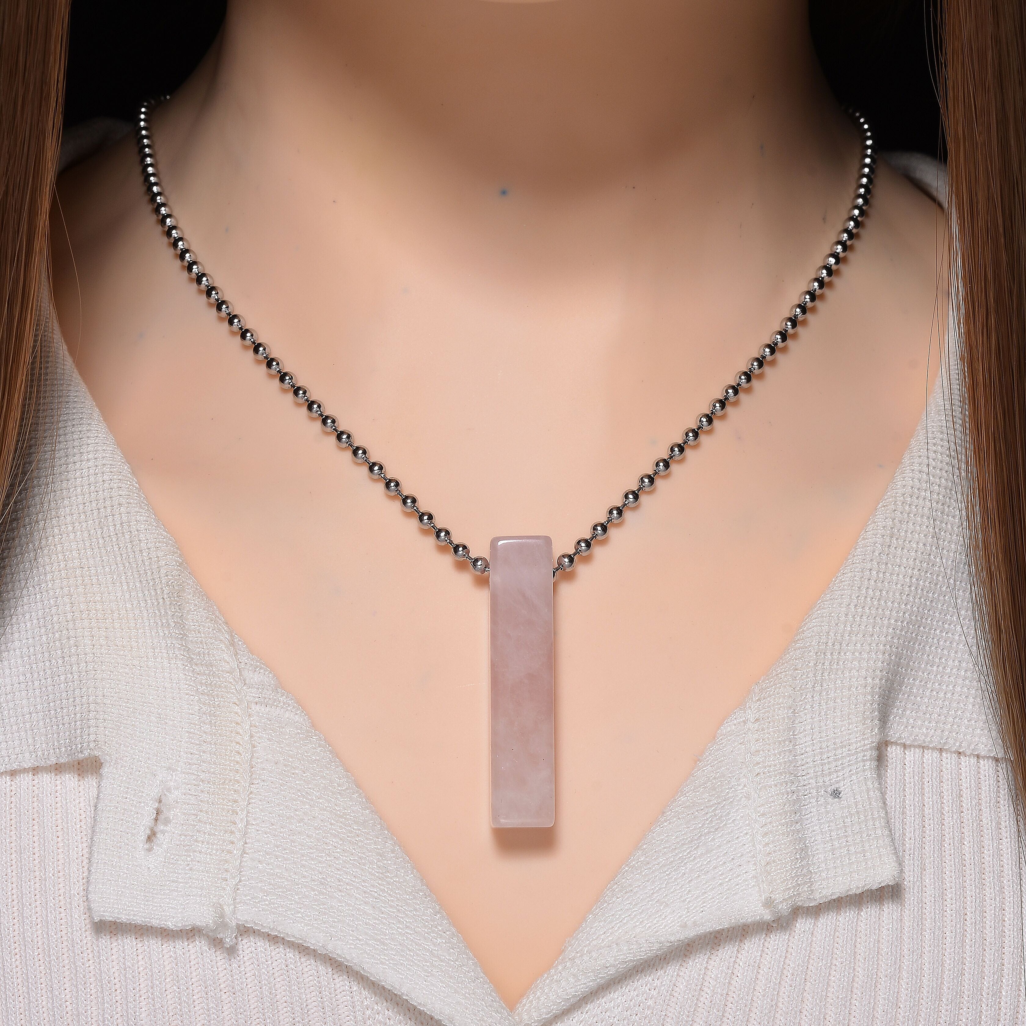 Rose Quartz Necklace (Size - 24) with Lobster Clasp 90.00 Ct.