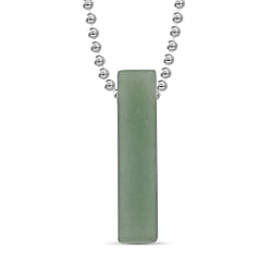 Green Aventurine Bar Pendant Necklace (Size - 24) with Lobster Clasp 90.00 Ct.