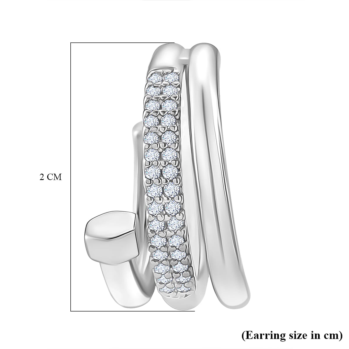 Boutique Closeout - Austrian White Crystal Earrings in Silver Plated