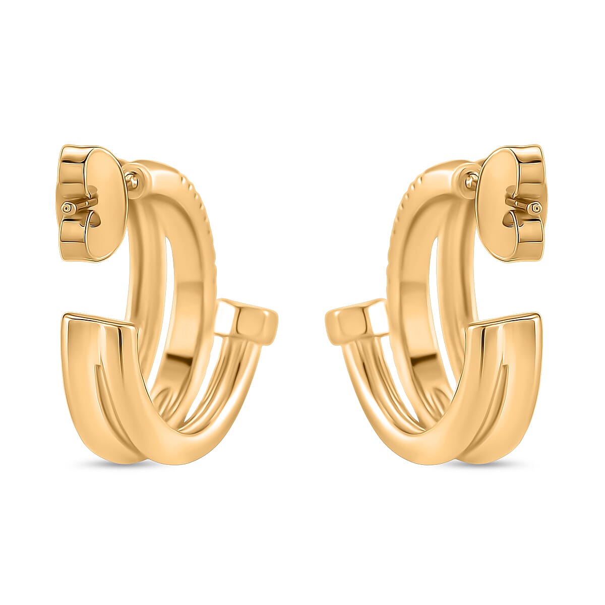 Boutique Closeout - Austrian White Crystal Earrings in Yellow Gold Plated